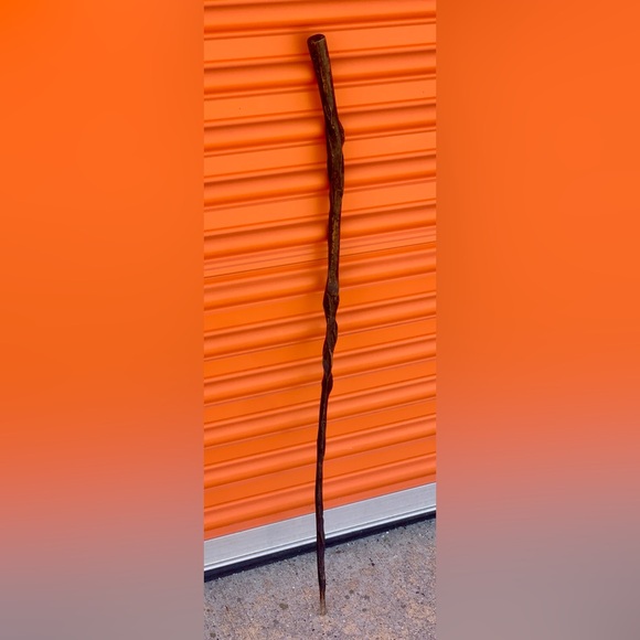 19th Century Antique Rustic Primitive Gnarly Twisted Root Branch Wood Cane - Picture 2 of 16